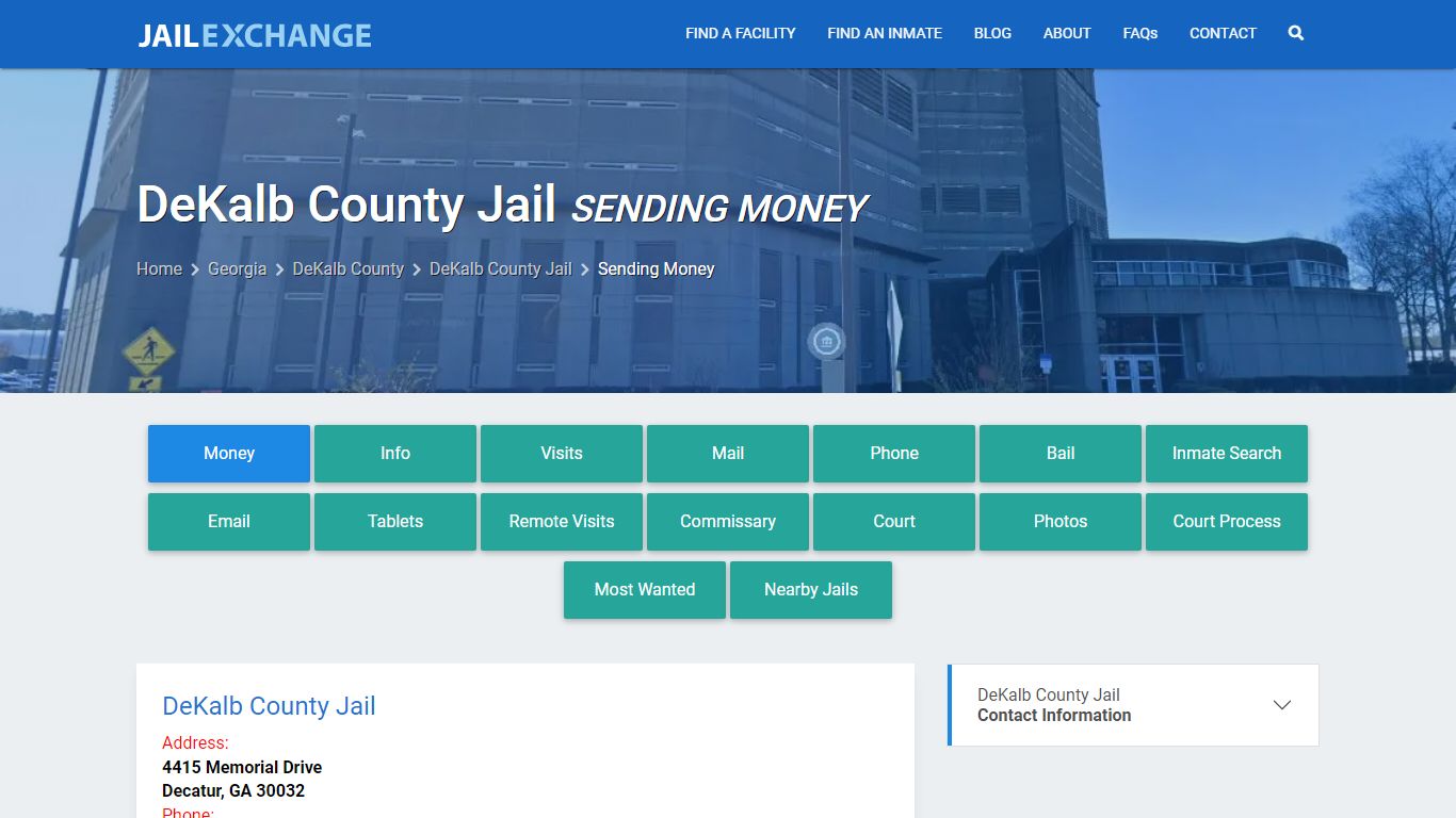 Send Money to Inmate - DeKalb County Jail, GA - Jail Exchange